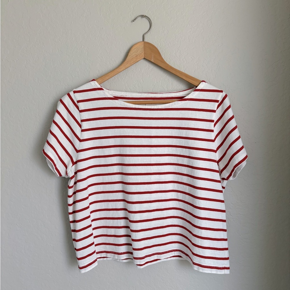 Madewell Setlist Boxy Tee in Red Stripe